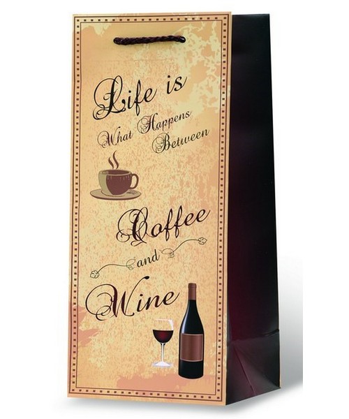 Coffee & Wine Wine Bottle Gift Bag