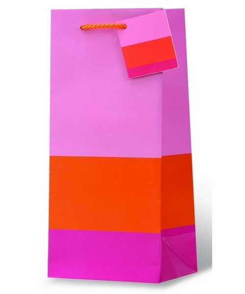 Color Block Wine Bottle Gift Bag