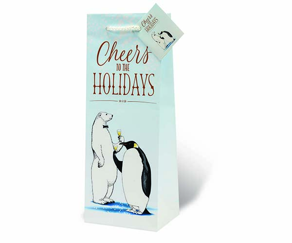 Cheers to the Holidays Wine Bottle Gift Bag