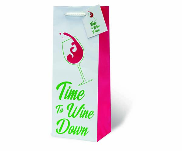 Time to Wine Down Wine Bottle Gift Bag