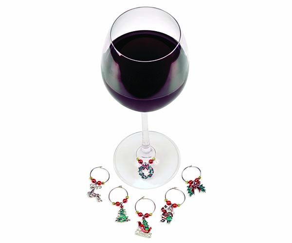 Santa Theme Wine Charms Set of 6