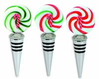  Glass Christmas Candy Bottle Stoppers-26930