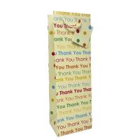 Printed Paper Wine Bottle Bag - Multi-colored Thank you-27085