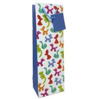 Printed Paper Wine Bottle Bag - Balloon Animals-27089