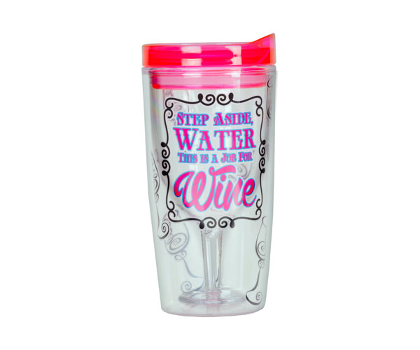 Step Aside Water This is a Job For Wine Insulated Wine Tumbler 10 oz