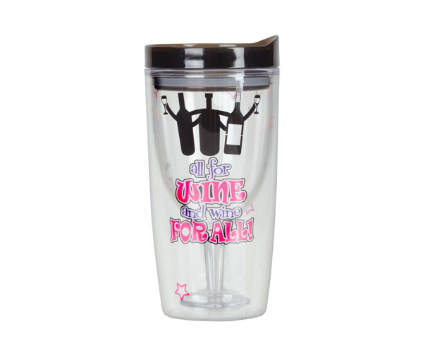 All for Wine and Wine for All! Insulated Wine Tumbler 10 oz