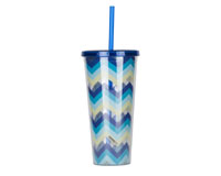 Thirzt 2 Go Tumbler with Lid & Straw - Multi-Blue-AC3001