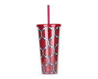 Thirzt 2 Go Tumbler with Lid & Straw - Moroccan Red/Black-AC3013