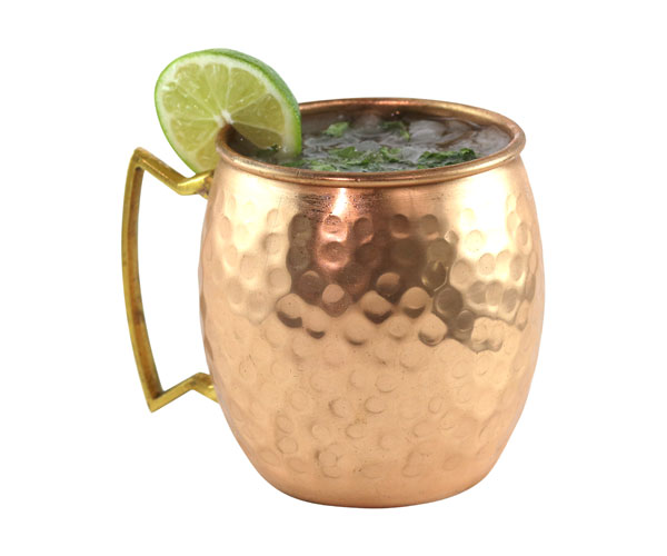 20 oz Hammered Moscow Mule Copper Round Mug