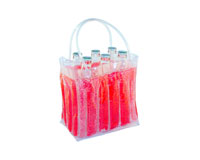 The Cool Sack Beaded Freezer Tote 6 Pack Red-CS8104