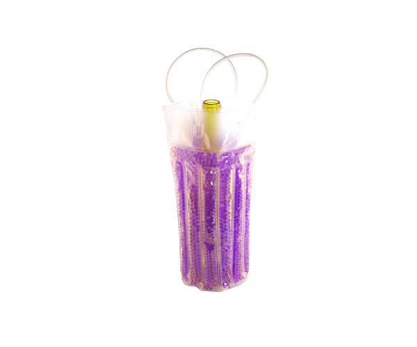 Cool Sack Round Beaded Wine Tote Purple - Freezer Wine Bag