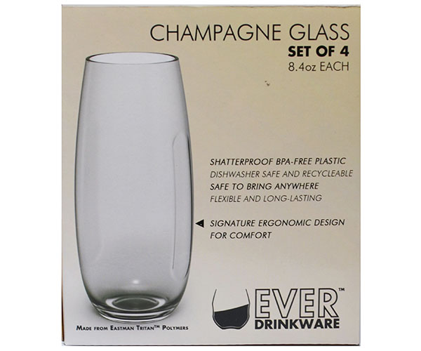 8.4oz Ever DrinkWare Champagne Glass 4pc Set