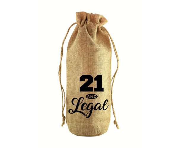 21 & Legal Jute Wine Bottle Sack