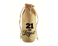 21 & Legal Jute Wine Bottle Sack-JB1004
