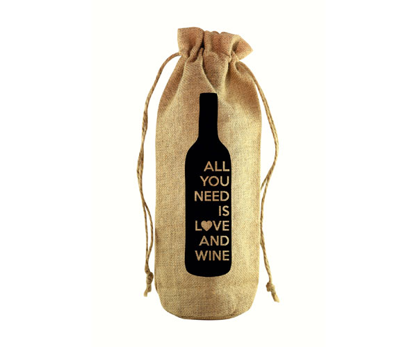 All You Need Is Jute Wine Bottle Sack