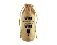 Wine Improves with Age Jute Wine Bottle Sack-JB1023