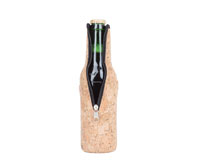 Neoprene Beer Bottle Jacket with Zipper - Cork-NP413