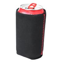 Neoprene Can Cooler - Black with Red Stitching-NP505