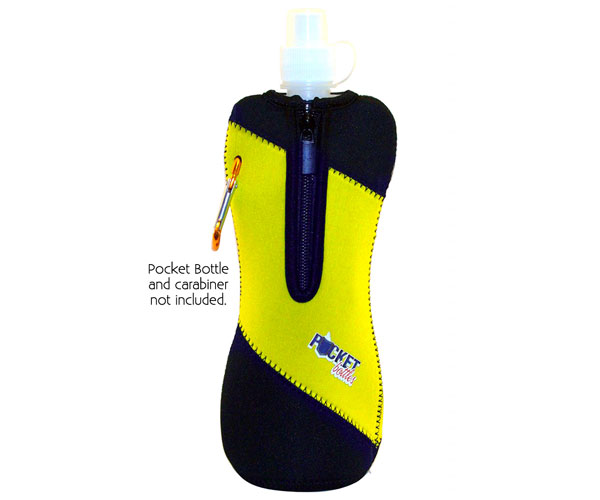 Neoprene Jacket For Pocket Bottles Yellow and Black